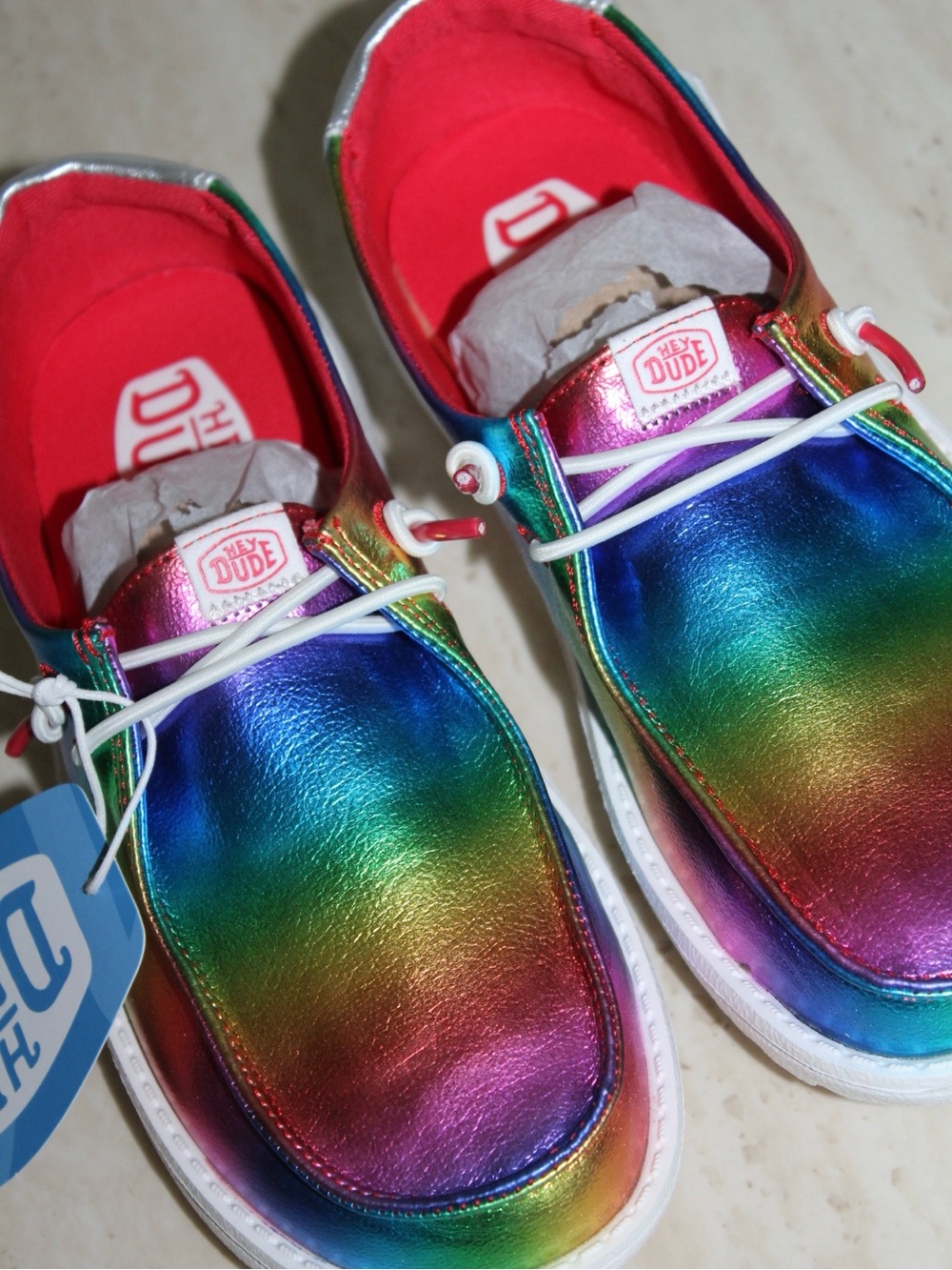 Hey Dude Wendy Rainbow Metallic Shoes (Youth/Kids) - Picture 7 of 16